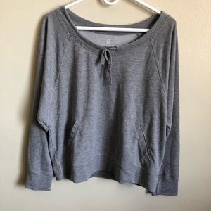 New York & Company Gray Sweatshirt with Pockets